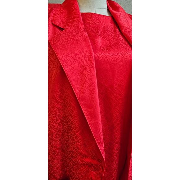 Vintage‎ 80s 100% Silk Liz Claiborne Red Sheath Dress & Jacket Set Sz 6 Petite - Picture 4 of 7